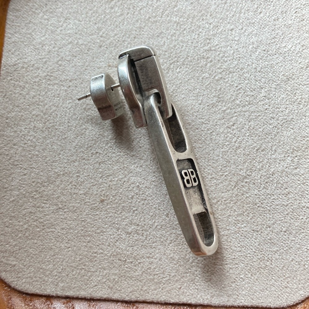 Balenciaga Silver Men's Earring - Picture 9 of 11